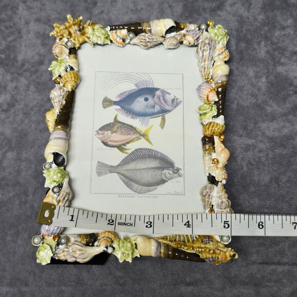 Sanibel Austrian Crystal by Two's Company Seashell Encrusted 5x7 Picture Frame - Picture 9 of 13